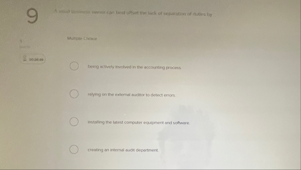 Muitiple Choice 0 0 2 6 . 4 9 being actively