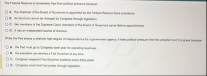 The Federal Reserve is semarkatily free from