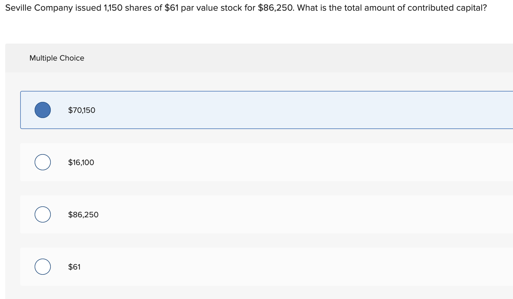 Seville Company issued 1 , 1 5 0 shares of \ ( \