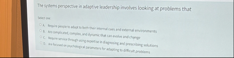 The systems perspective in adaptive leadership