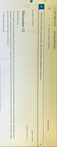 View Split Screen Expand Threads All Search