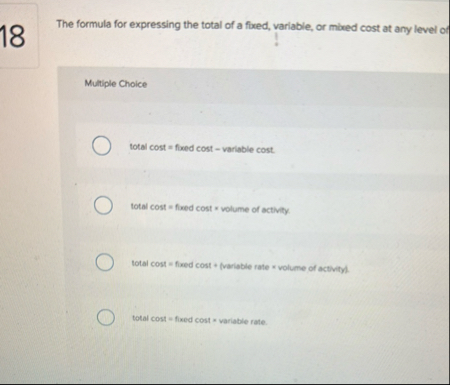 The formula for expressing the total of a fixed,