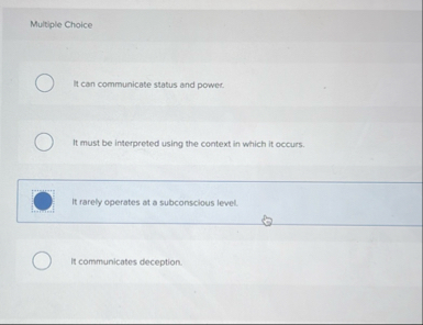 Multiple Choice it can communicate status and