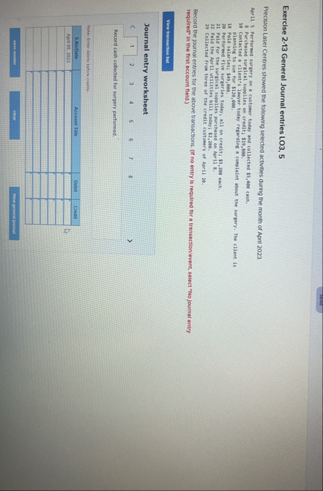 Thwal Exercise 2 - 1 3 General Journal entries LO
