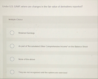 Under US , GAAP, where are changes in the fair