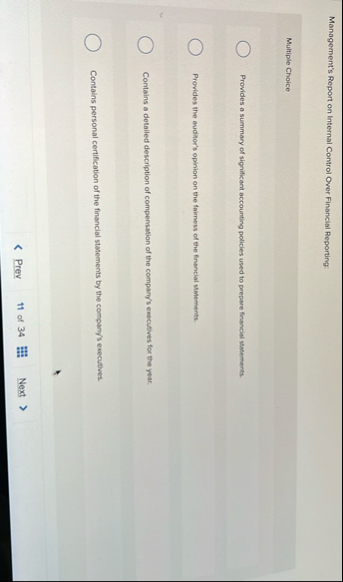 Management's Report on Internal Control Over