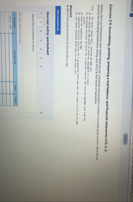 smework i Exercise 2 - 9 Journalizing, posting,