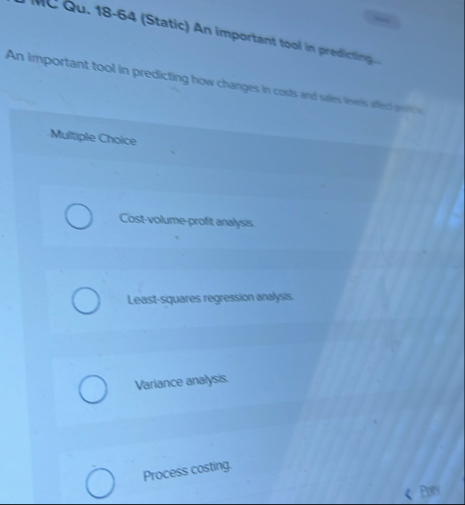 Qu . 1 8 - 6 4 ( Static ) An important tool in
