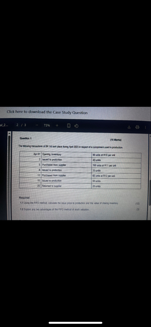 Click here to download the Case Study Question al