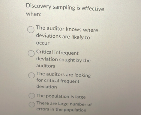 Discovery sampling is effective when: The auditor