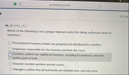 mylearning sunysdu 0 : 2 1 : 3 6 Which of the