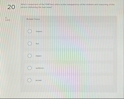 Which component of the FARR test refers to the