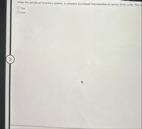 Under the perpetual inventory system, a company