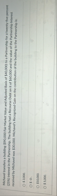 Michavel transfers a building ( $ 9 0 , 0 0 0