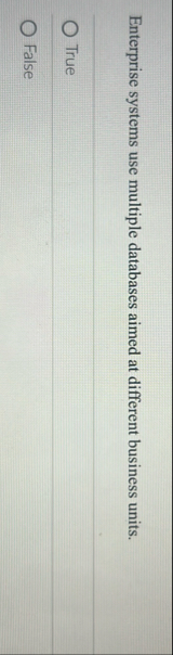 Enterprise systems use multiple databases aimed
