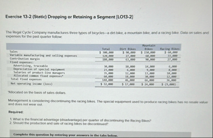 Exercise 1 3 - 2 ( Static ) Dropping or Retaining