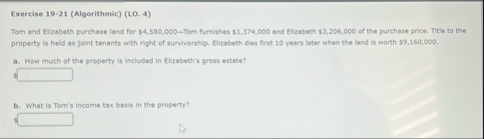 Exercise 1 9 - 2 1 ( Algorithmic ) ( LO , 4 ) Tom