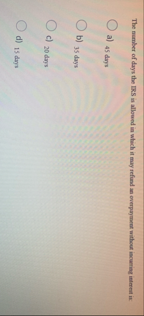 The number of days the IRS is allowed in which it