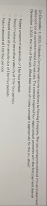 On December 1 . 2 0 2 5 , Richards Compary sold