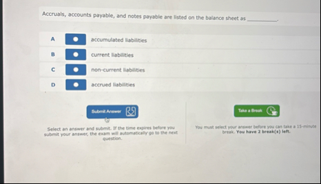Accruals, accounts payable, and notes payable are