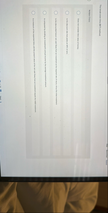 The break - even time ( BIT ) method: Multiple