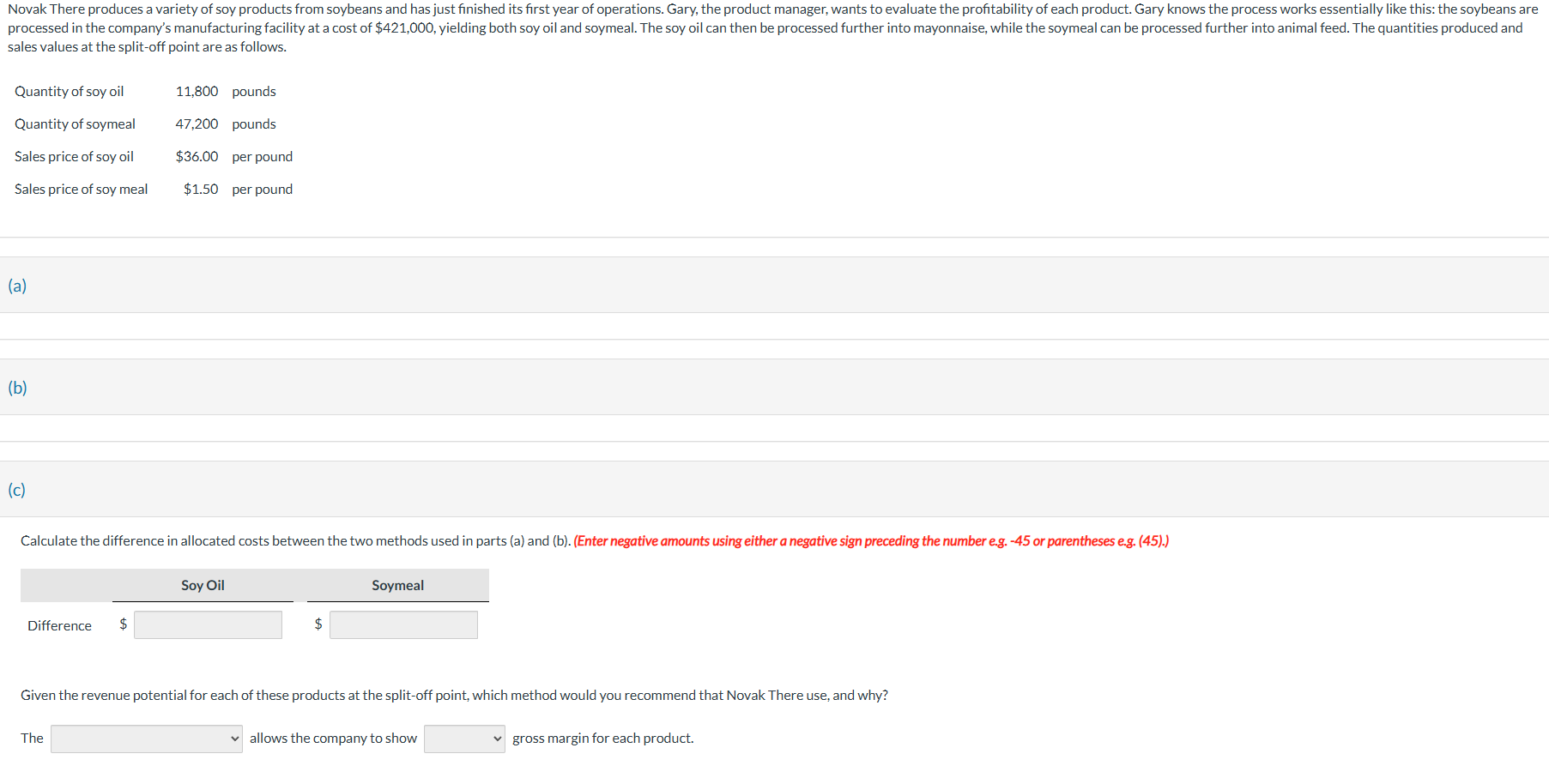 sales values at the split - off point are as