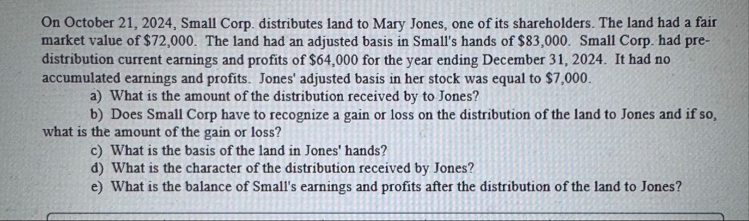 On October 2 1 , 2 0 2 4 , Small Corp.