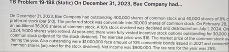 TB Problem 1 9 - 1 8 8 ( Static ) On December 3 1
