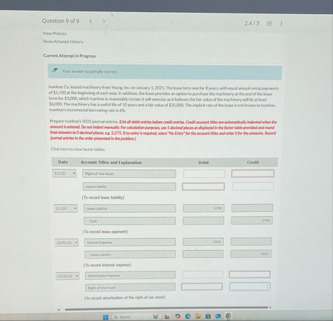 Question 9 of 9 2 . 4 / 3 View Policies Show