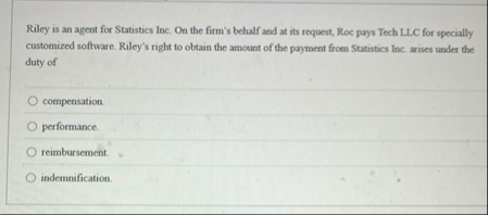 Riley is an agent for Statistics Inc. On the