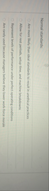 Normal standards: Are more likely than ideal