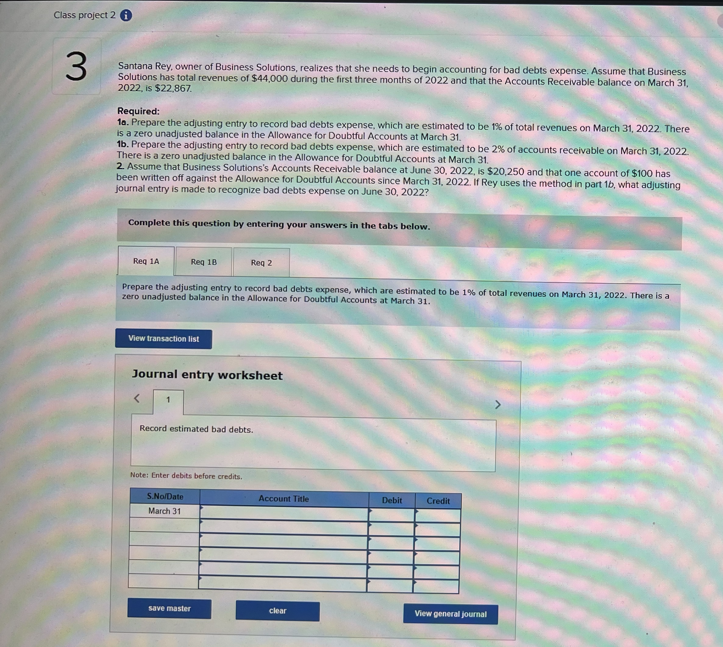 Class project 2 ( i ) 3 Santana Rey, owner of