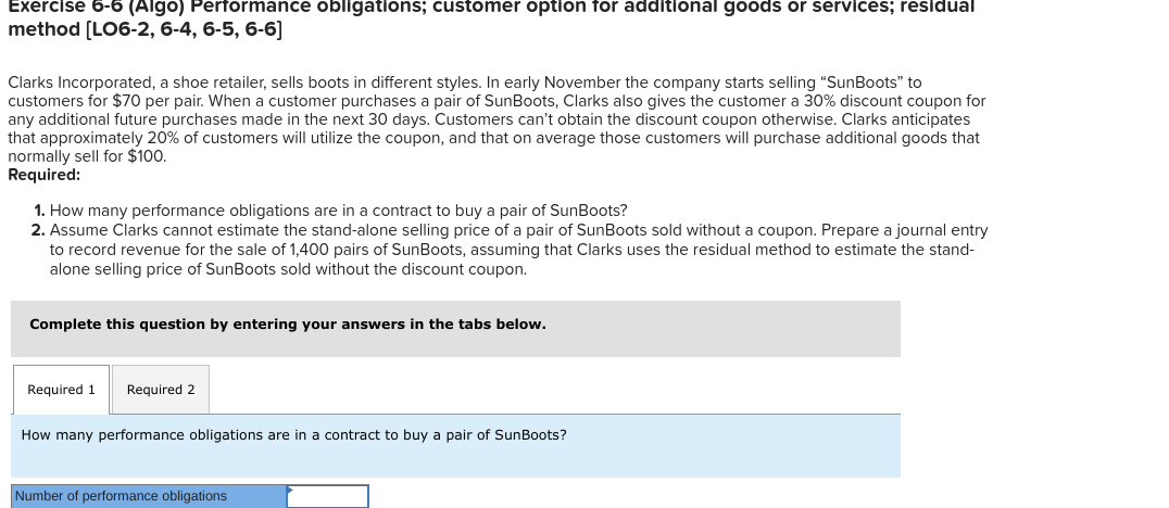 Exercise 6 - 6 ( Algo ) Pertormance obligations;