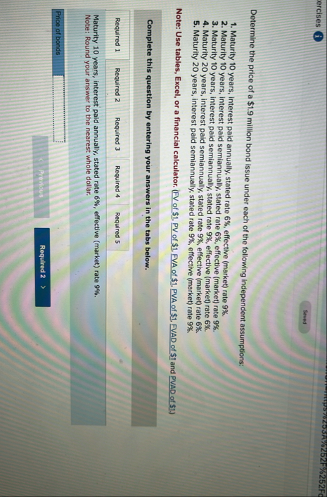 ercises i Determine the price of a $ 1 . 9