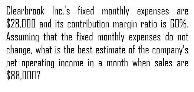 Assuming that the fixed monthly expenses do not