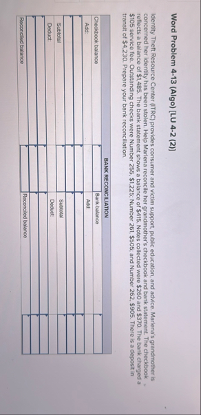 Word Problem 4 - 1 3 ( Algo ) [ LU 4 - 2 ( 2 ) ]