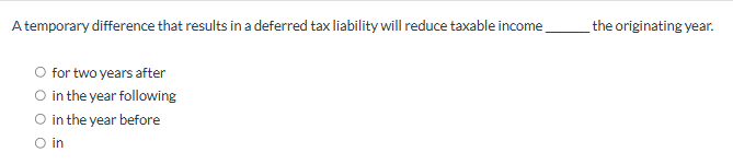 A temporary difference that results in a deferred