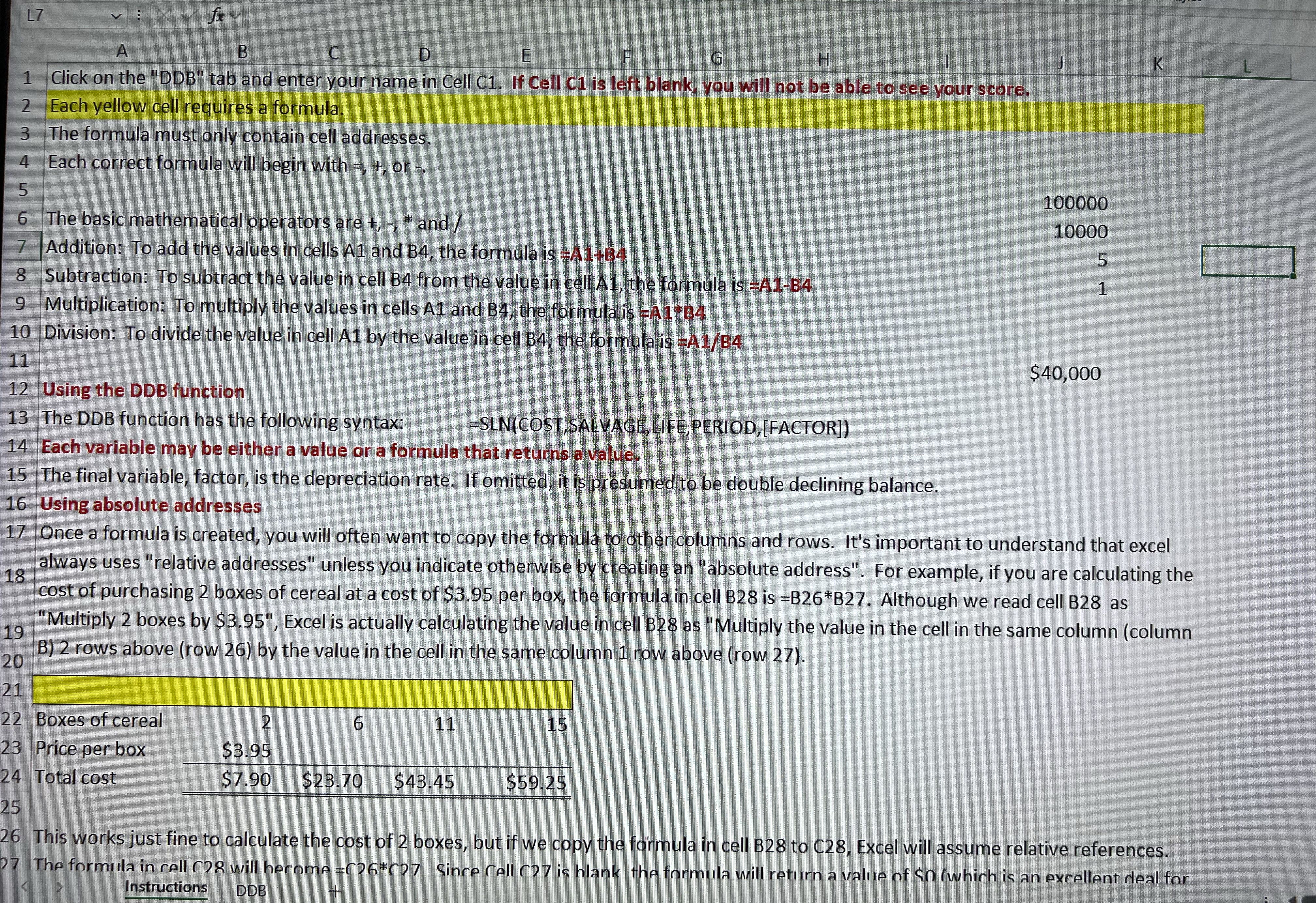 A B D E F G H 1 Name: Reagan Your score: 0 % 2 On