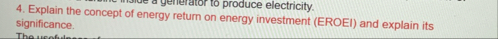 Explain the concept of energy return on energy