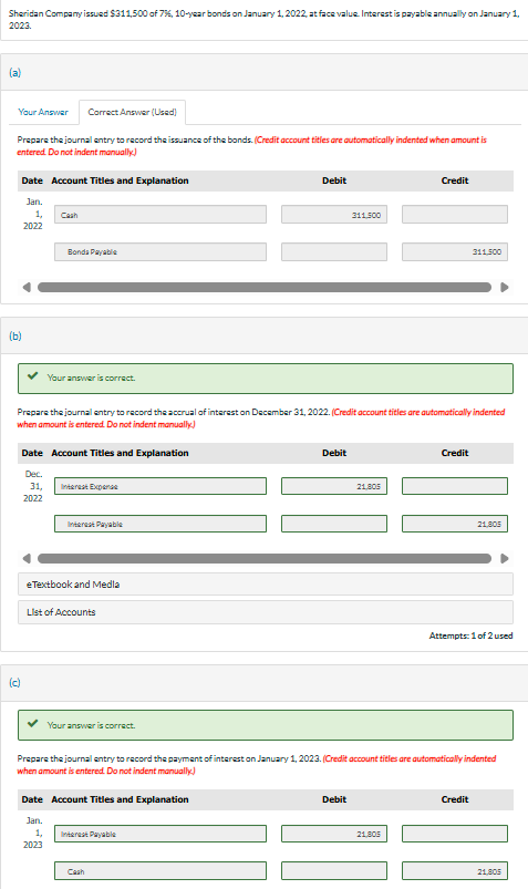 (d) Your answer is partially correct. Prepare the