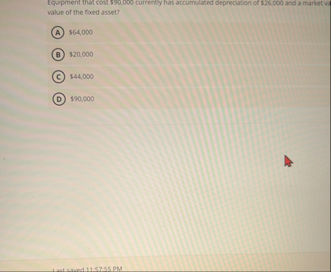 Equipment that cost $ 9 0 , 0 0 0 currently has