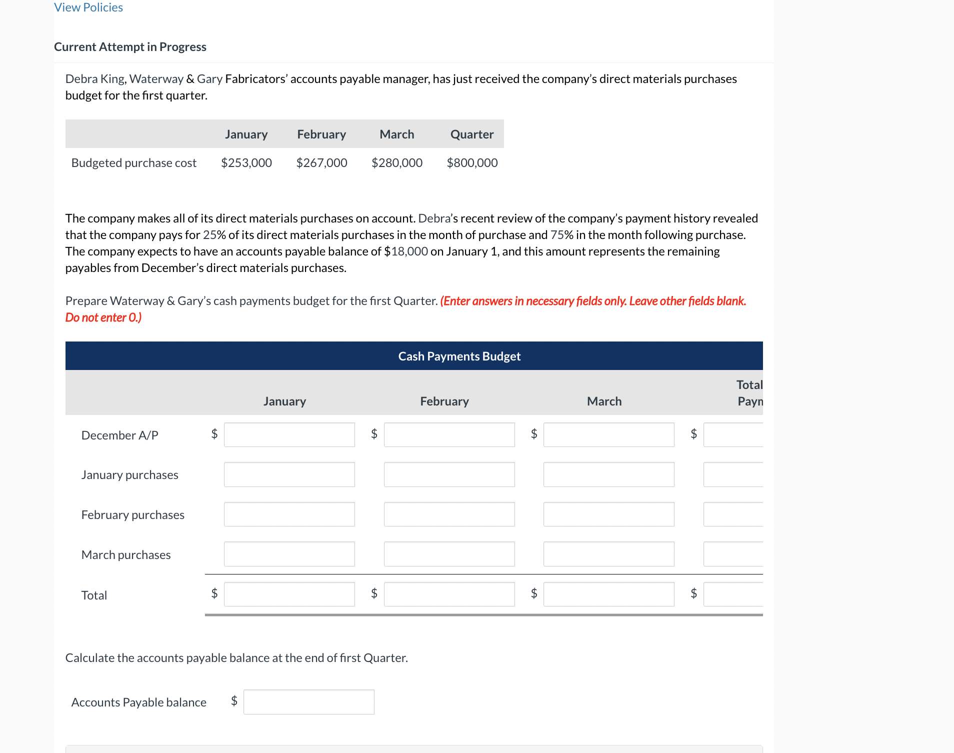 Current Attempt in Progress 4 Your answer is