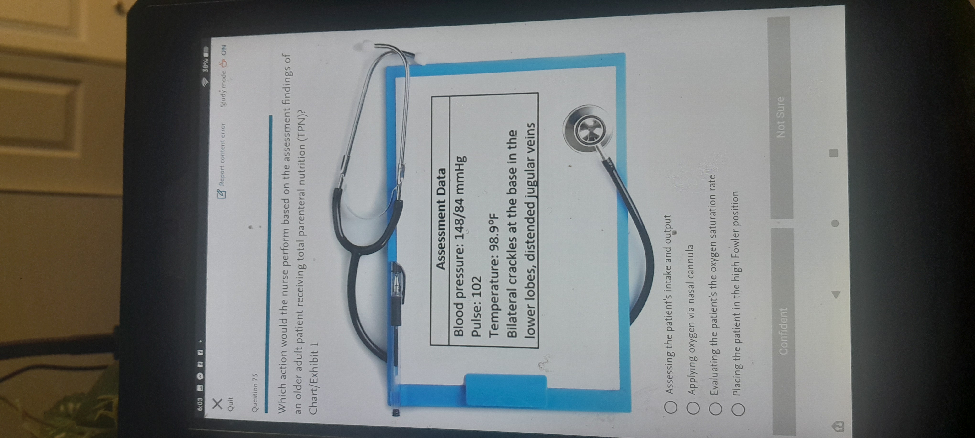 A 6:03 mann . 38% X Report content error Study