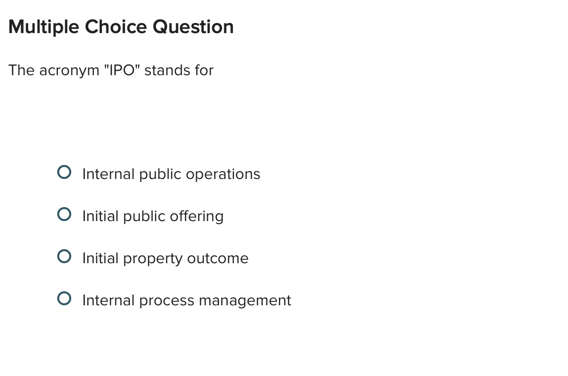 answer this Multiple Choice Question The acronym