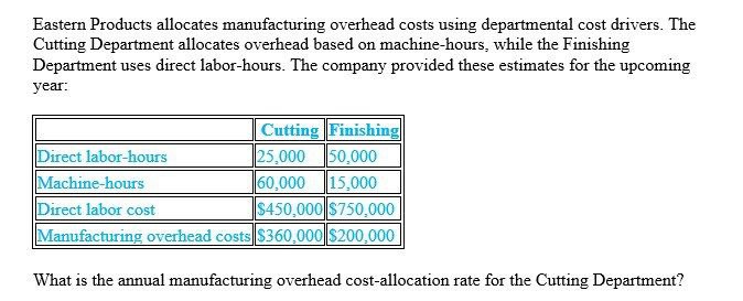 General accounting question Eastern Products