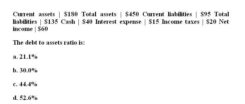 Choice correct answer with accounting question