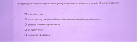 Budgeting guidelines that help insure budgeting