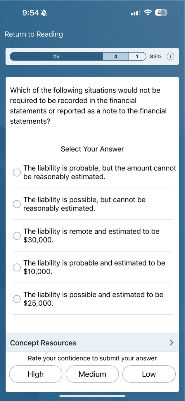 9 : 5 4 4 6 Return to Reading 2 5 4 1 8 3 % Which
