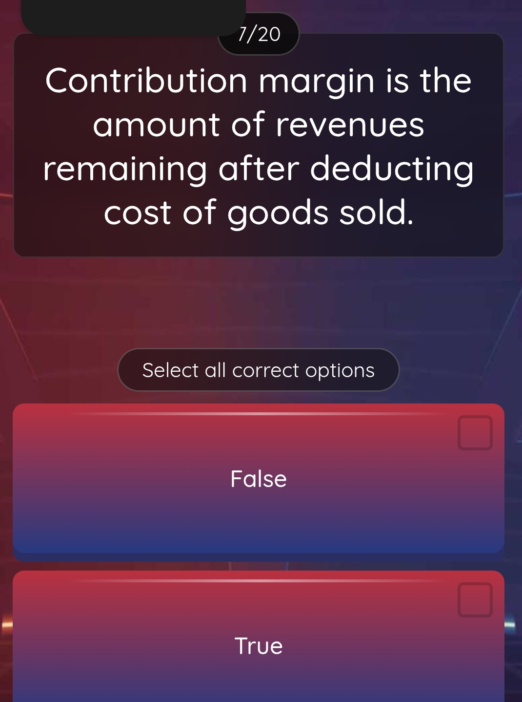 7 / 2 0 Contribution margin is the amount of