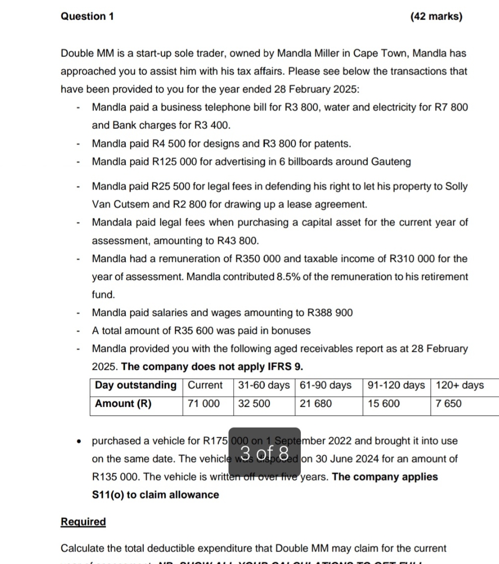 Question 1 ( 4 2 marks ) Double MM is a start -